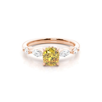 Hidden Halo Yellow Diamond Engagement Ring