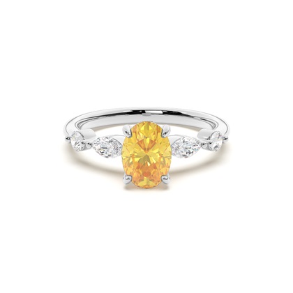 Oval Yellow Diamond Engagement Rings