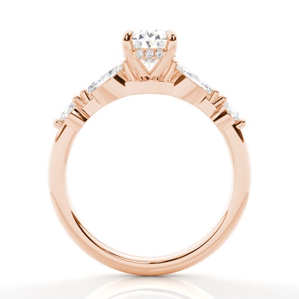 Rose Gold Side Stone Diamond Rings