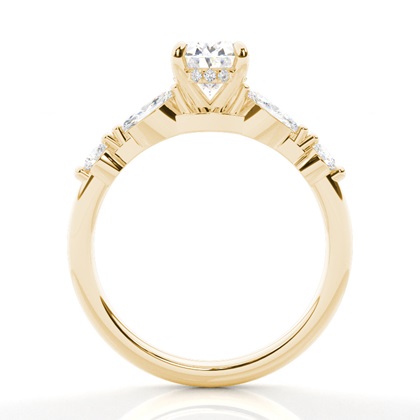 Yellow Gold Side Stone Diamond Rings