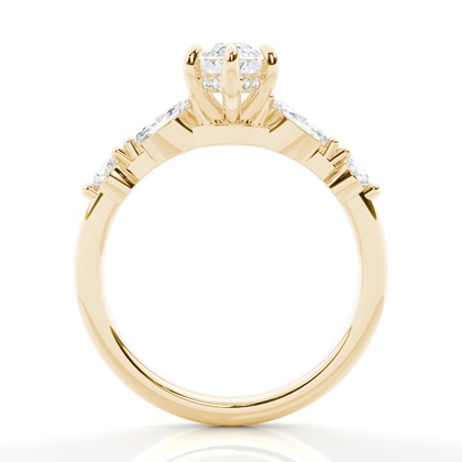 Yellow Gold Side Stone Diamond Rings