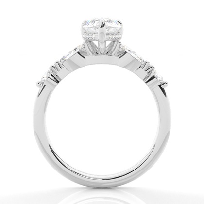 White Gold Side Stone Diamond Rings