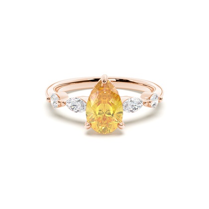 Hidden Halo Yellow Diamond Engagement Ring
