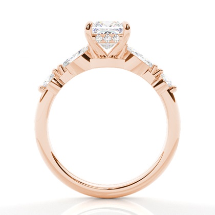 Rose Gold Side Stone Diamond Rings