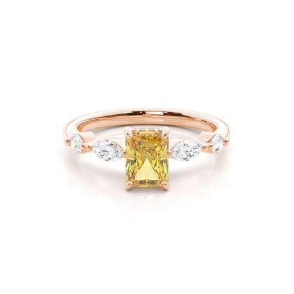 Hidden Halo Yellow Diamond Engagement Ring