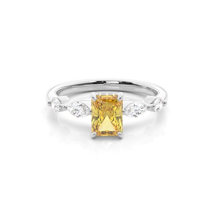 Hidden Halo Yellow Diamond Engagement Ring