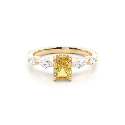 Hidden Halo Yellow Diamond Engagement Ring
