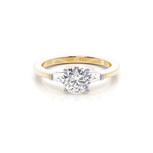 Two tone Trilogy Diamond Engagement Ring