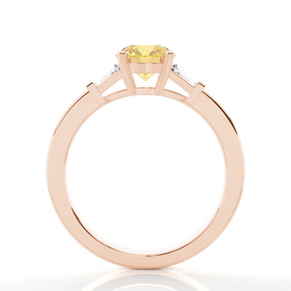 Two tone Trilogy Yellow Diamond Engagement Ring