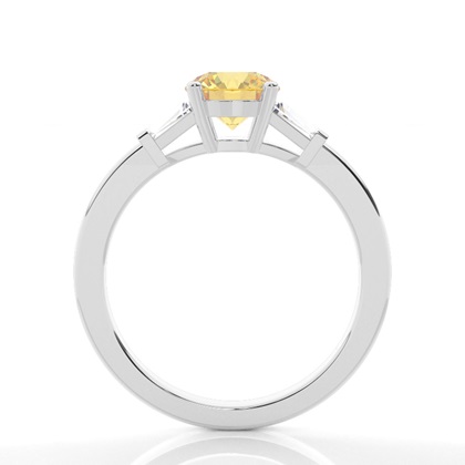 Tweekleurige trilogie gele diamanten verlovingsring