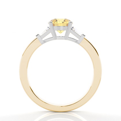 Two tone Trilogy Yellow Diamond Ring