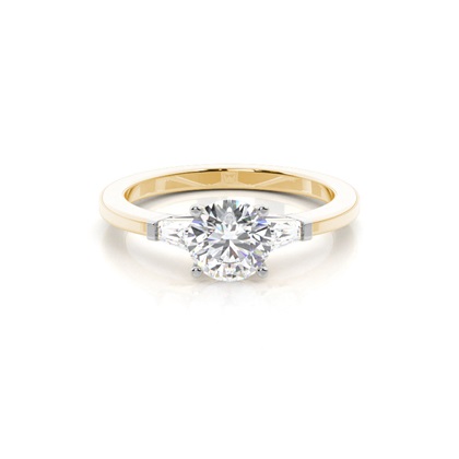 Two tone Trilogy Diamond Engagement Ring