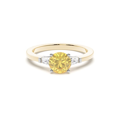 Two tone Trilogy Yellow Diamond Ring