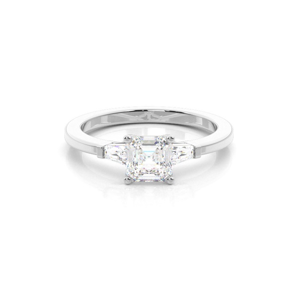 Two tone Trilogy Diamond Engagement Ring