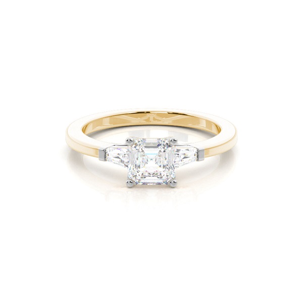 Two tone Trilogy Diamond Engagement Ring