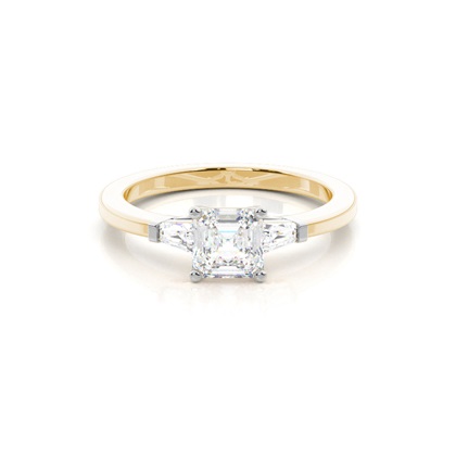 Two tone Trilogy Diamond Engagement Ring