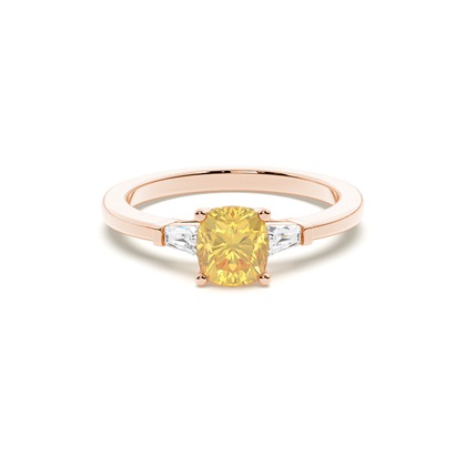 Two tone Trilogy Yellow Diamond Ring