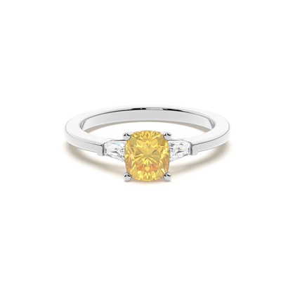 Two tone Trilogy Yellow Diamond Ring