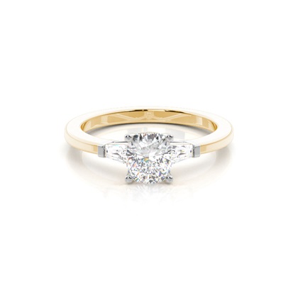 Two tone Trilogy Diamond Engagement Ring
