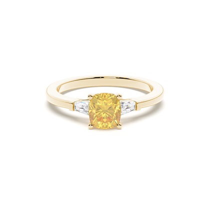 Two tone Trilogy Yellow Diamond Ring