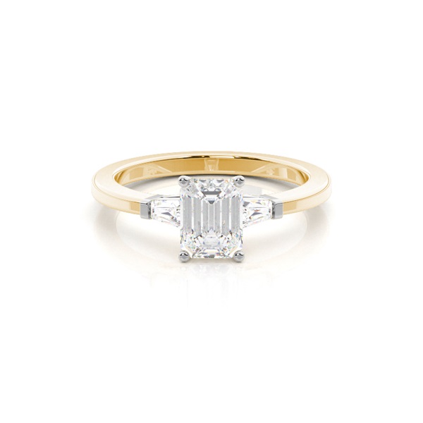 Two tone Trilogy Diamond Engagement Ring