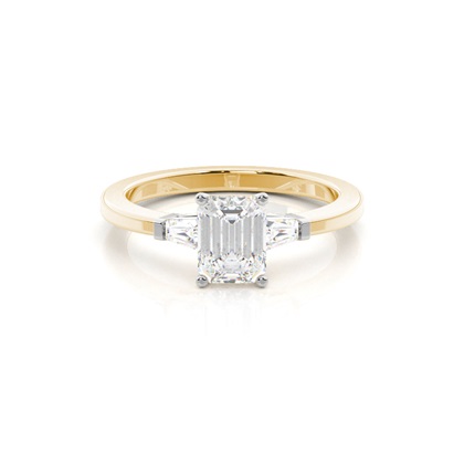 Two tone Trilogy Diamond Engagement Ring