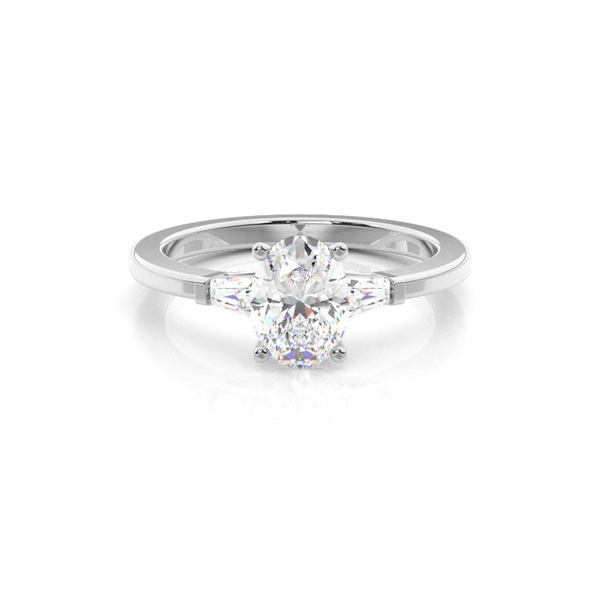 Two tone Trilogy Diamond Engagement Ring