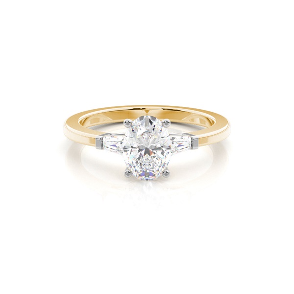 Two tone Trilogy Diamond Engagement Ring