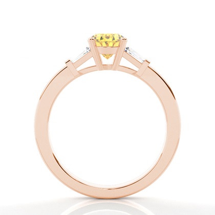 Two tone Trilogy Yellow Diamond Ring