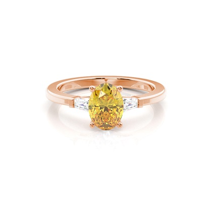 Two tone Trilogy Yellow Diamond Ring