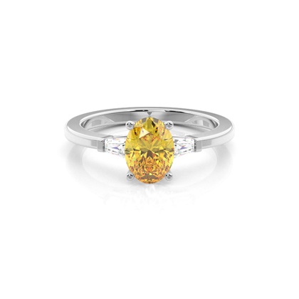 Two tone Trilogy Yellow Diamond Ring