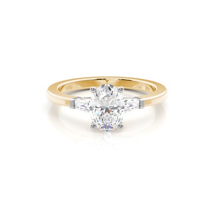 Two tone Trilogy Diamond Engagement Ring
