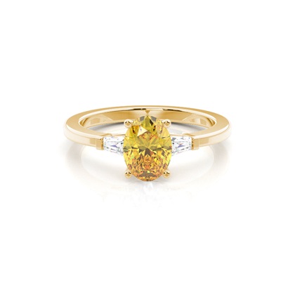Two tone Trilogy Yellow Diamond Ring