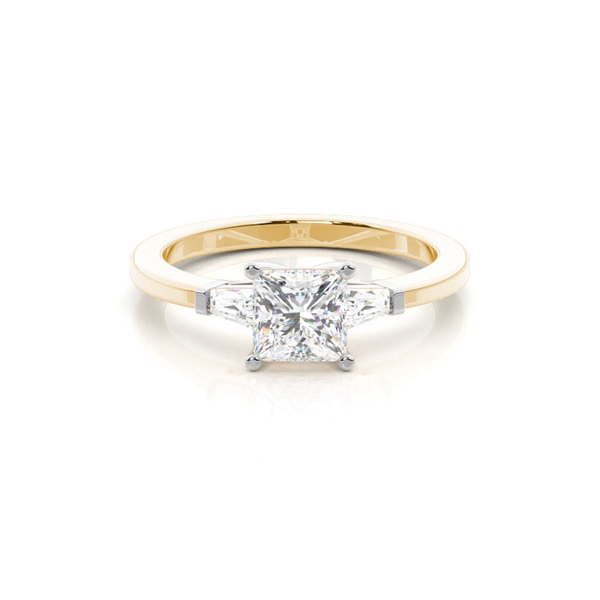 Two tone Trilogy Diamond Engagement Ring
