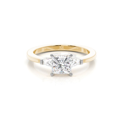 Two tone Trilogy Diamond Engagement Ring