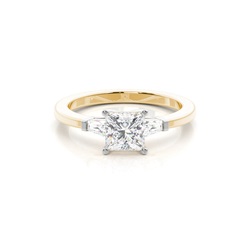 Two tone Trilogy Diamond Engagement Ring