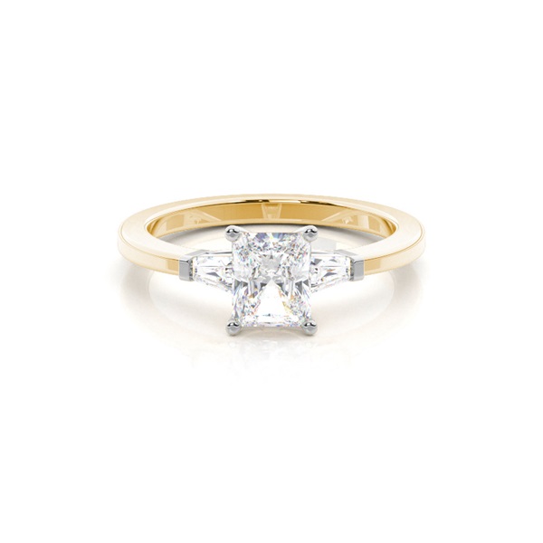 Two tone Trilogy Diamond Engagement Ring