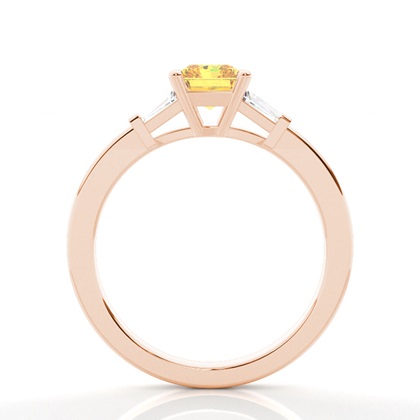 Two tone Trilogy Yellow Diamond Ring