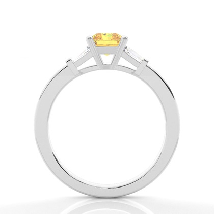 Tweekleurige trilogie gele diamanten verlovingsring