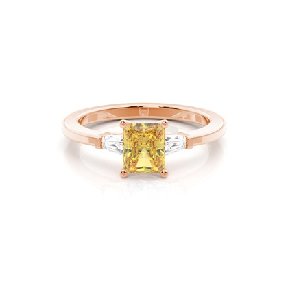 Two tone Trilogy Yellow Diamond Ring