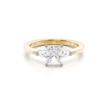 Two tone Trilogy Diamond Engagement Ring