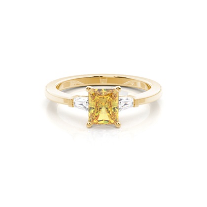 Two tone Trilogy Yellow Diamond Ring