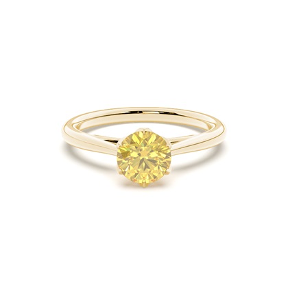 Floral Shank Yellow Diamond Engagement Ring
