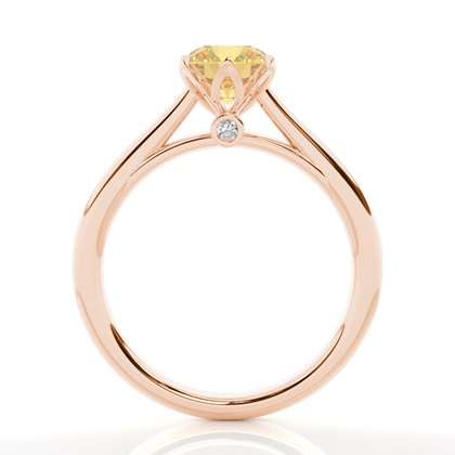 Floraler Verlobungsring mit gelbem Diamant