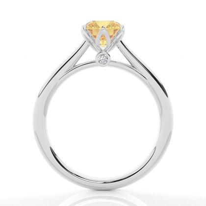 Floraler Verlobungsring mit gelbem Diamant