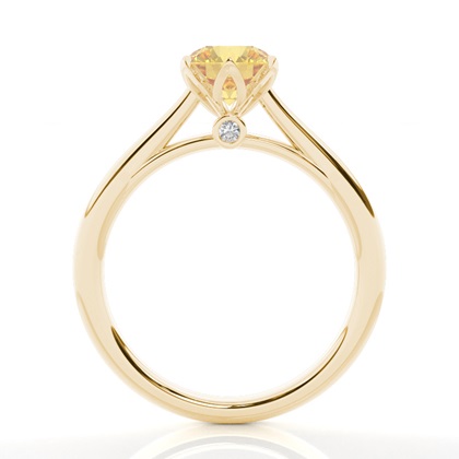 Floral Shank Yellow Diamond Engagement Ring