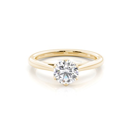 Yellow Gold Solitaire Diamond Rings 