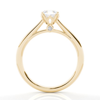 Asscher Yellow Gold Solitaire Engagement Rings