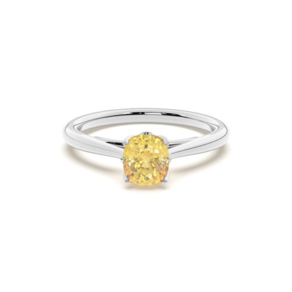 Floral Shank Yellow Diamond Engagement Ring