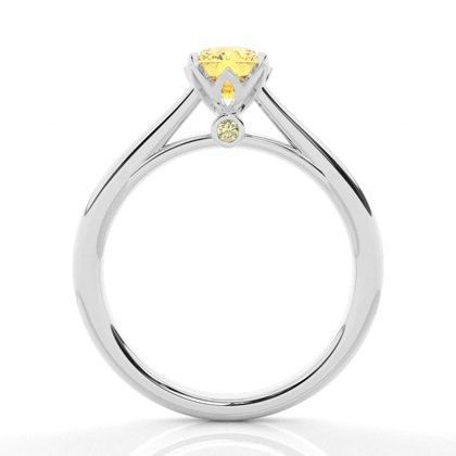 Floral Shank Yellow Diamond Engagement Ring